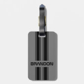 Aangepaste koele klassieke auto race sport strepen bagagelabel (Achterkant verticaal)