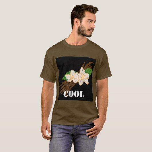 Aangepaste koele tekst bruine kleur Basic knappe m T-shirt (Voorkant volledig)