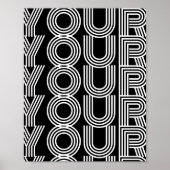 Aangepaste koele typografie zwarte tekst ontwerp m poster (Voorkant)