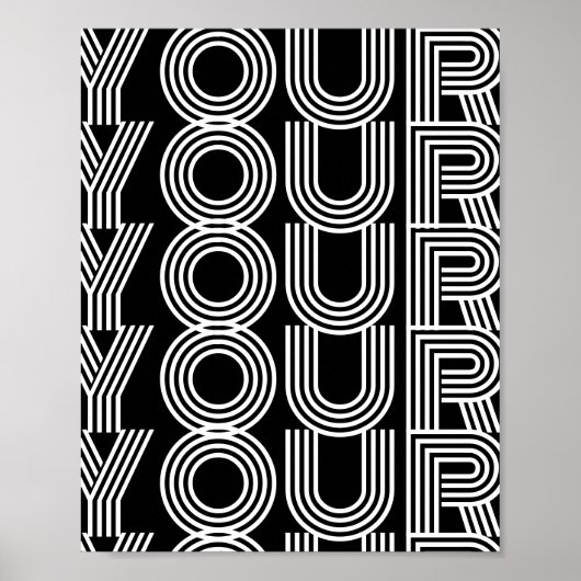 Aangepaste koele typografie zwarte tekst ontwerp m poster (Voorkant)