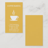 Aangepaste koffie Barista Business Visitekaartje (Voorkant / Achterkant)