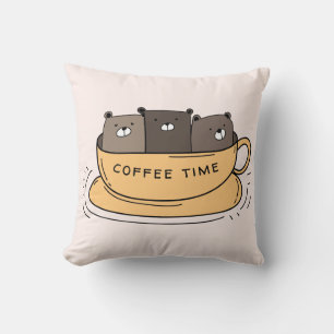 Aangepaste koffie-Beren Kussen
