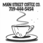 AANGEPASTE KOFFIE BUSINESS AUTO DECAL STICKERS (Voorkant)