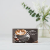 Aangepaste koffie & latte art koffie shop & punch visitekaartje (Staand voorkant)