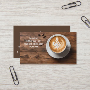 Aangepaste koffie & latte art koffie shop & punch visitekaartje