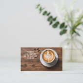 Aangepaste koffie & latte art koffie shop & punch visitekaartje (Staand voorkant)