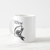 Aangepaste koffie mok cadeau met haaientekening (Voorkant links)