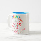 Aangepaste koffie-Mok met de kunst van je kind Tweekleurige Koffiemok (Voorkant links)