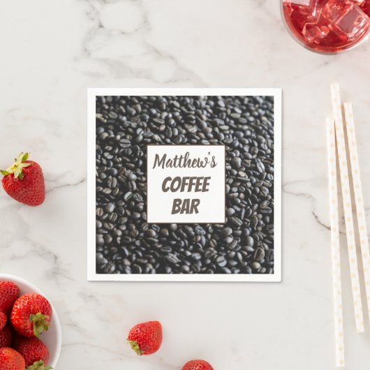 Aangepaste koffiebalie Aangepaste servetten (Insitu)