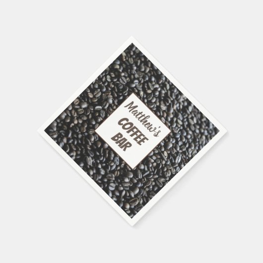 Aangepaste koffiebalie Aangepaste servetten (Hoek)