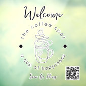 Aangepaste koffiebar Voeg uw logo toe Modern Minim Raamsticker (Vel 3)