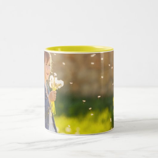 Aangepaste koffiebekers gepersonaliseerd met uw fo tweekleurige koffiemok (Center)