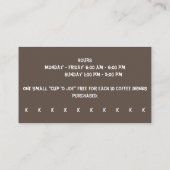 Aangepaste koffiebonen en koffiewinkel Punch en Pu Visitekaartje (Achterkant)