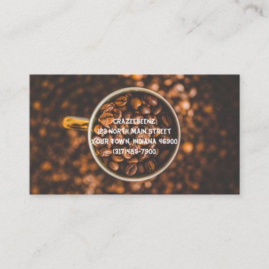 Aangepaste koffiebonen en koffiewinkel Punch en Pu Visitekaartje (Voorkant)