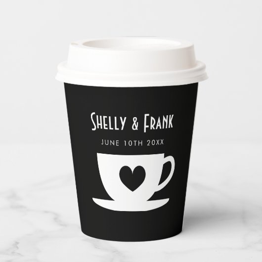 Aangepaste koffiekopjes voor papier voor bruiloft papieren bekers (Achterkant)