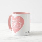 Aangepaste Koffieliefhebber Roze Hart Pijl Valenti Mok (Voorkant links)