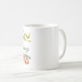Aangepaste koffiemok met botanische banner (Voorkant rechts)