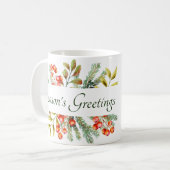 Aangepaste koffiemok met botanische banner (Voorkant links)
