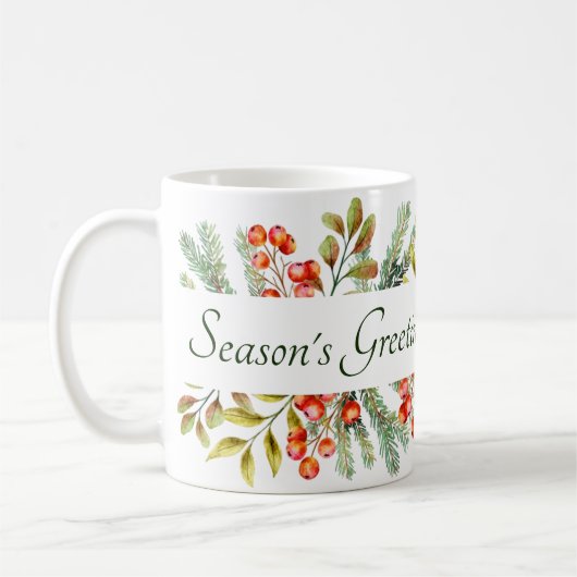 Aangepaste koffiemok met botanische banner (Links)