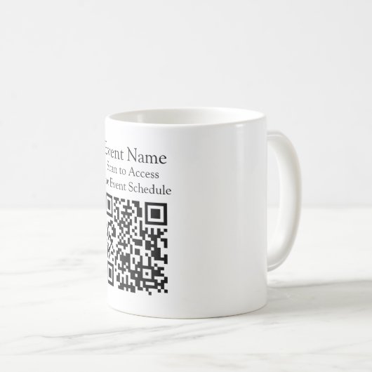 Aangepaste koffiemok met QR-code voor evenementen (Voorkant rechts)