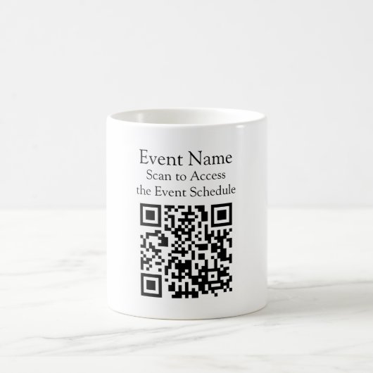 Aangepaste koffiemok met QR-code voor evenementen (Center)