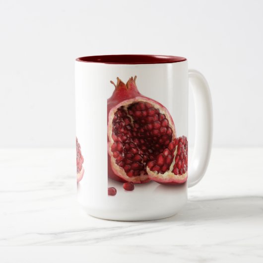 aangepaste koffiemugs-POMEGRANAAT Tweekleurige Koffiemok (Voorkant rechts)