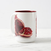 aangepaste koffiemugs-POMEGRANAAT Tweekleurige Koffiemok (Voorkant links)