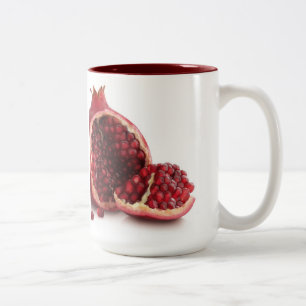 aangepaste koffiemugs-POMEGRANAAT Tweekleurige Koffiemok