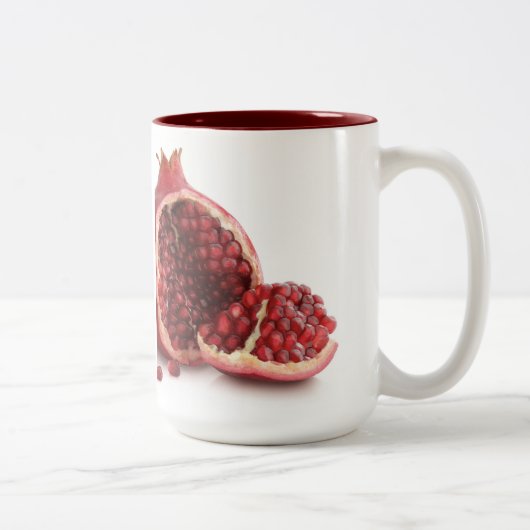 aangepaste koffiemugs-POMEGRANAAT Tweekleurige Koffiemok (Rechts)