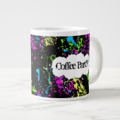 Aangepaste koffiepartij Neon Paint Splatter Jumbo- Grote Koffiekop (Voorkant rechts)