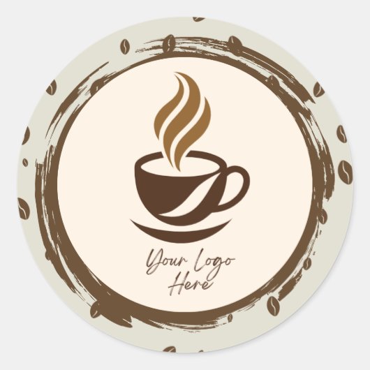 Aangepaste koffieproductlabelstickers | Cozy Coffe Ronde Sticker (Voorkant)