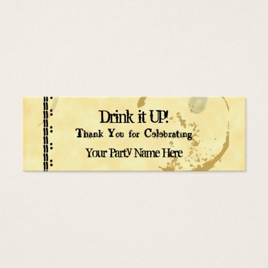 Aangepaste koffievlek Typewriter Grunge Drink Tick Mini Visitekaartjes (Voorkant)