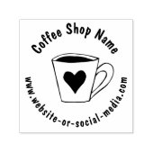Aangepaste Koffiewinkel Naam en website Promotie Zelfinktende Stempel (Design)