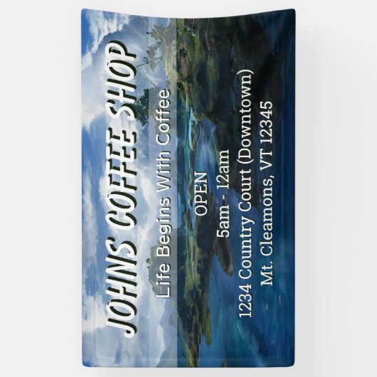 Aangepaste koffiewinkel Signaal Banner (Verticaal)