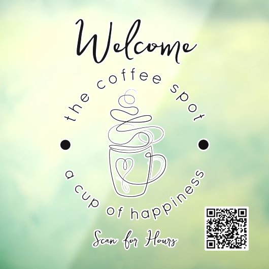 Aangepaste Koffiezaak Voeg uw Logo toe Modern Mini Raamsticker (Vel 3)