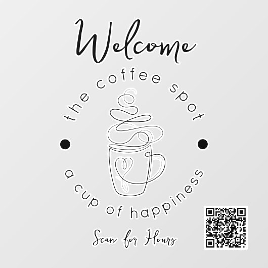 Aangepaste Koffiezaak Voeg uw Logo toe Modern Mini Raamsticker (Vel)