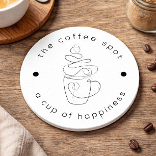 Aangepaste Koffiezaak Voeg uw Logo toe Modern Mini Ronde Kartonnen Onderzetter