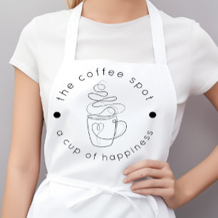 Aangepaste Koffiezaak Voeg uw Logo toe Modern Mini Standaard Schort