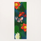 Aangepaste Koi Fish White Lotus Lily Pond Yogamat (Achterkant)