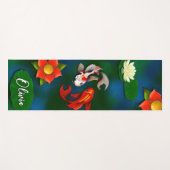 Aangepaste Koi Fish White Lotus Lily Pond Yogamat (Voorkant (horizontaal))
