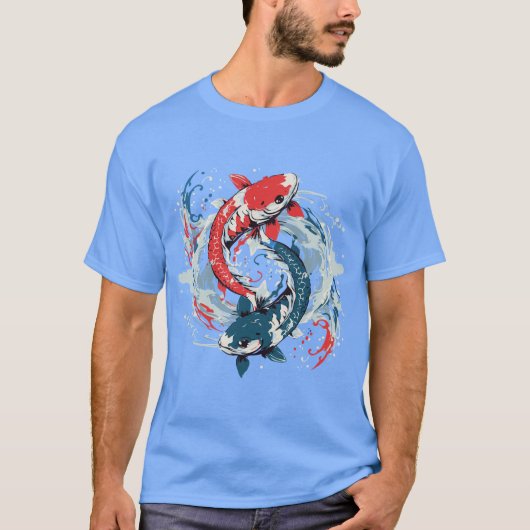 Aangepaste Koi Vis Toevoeg Naam/Zin T-shirt (Voorkant)