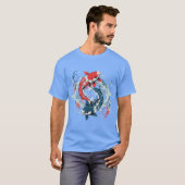 Aangepaste Koi Vis Toevoeg Naam/Zin T-shirt (Voorkant volledig)