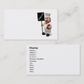 Aangepaste kok in de mond - WELCOME - menukaart Visitekaartje (Voorkant / Achterkant)