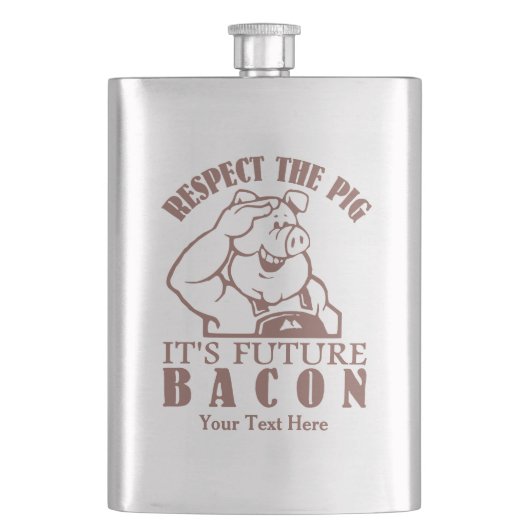 Aangepaste kolf voor PIG naar BACON Heupfles (Voorkant)