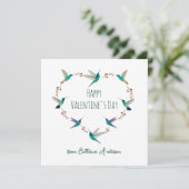 Aangepaste kolibrie hart feestdagenkaart (Staand voorkant)