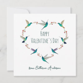 Aangepaste kolibrie hart feestdagenkaart