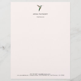 Aangepaste kolibrie Letterhead Briefhoofd