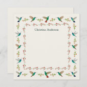 Aangepaste Kolibrie Rand Notitiekaartje (Voorkant / Achterkant)