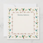 Aangepaste Kolibrie Rand Notitiekaartje (Voorkant)