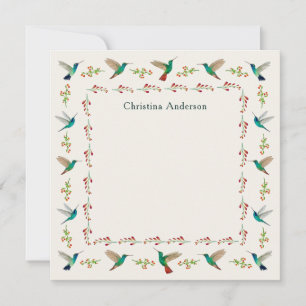 Aangepaste Kolibrie Rand Notitiekaartje